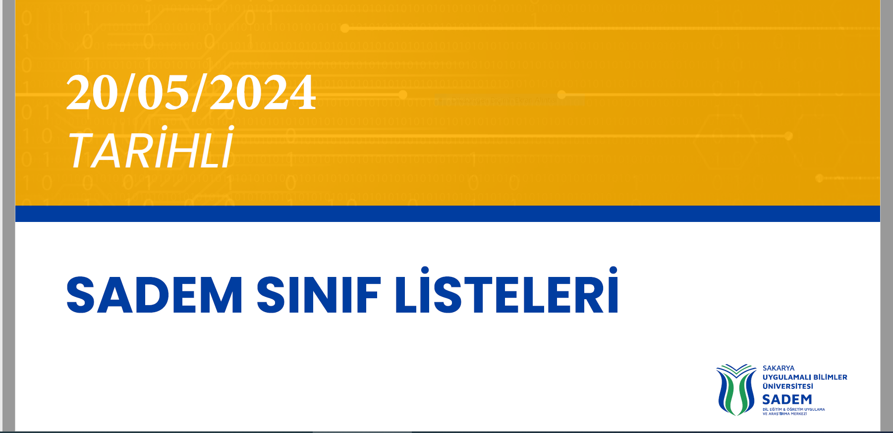  20 MAYIS 2024 Kur Dönemi Sınıf Listeleri